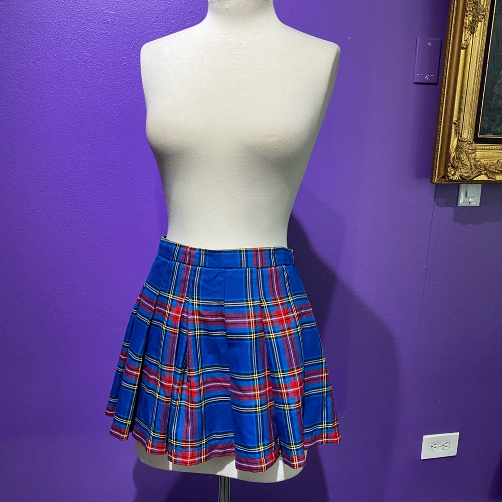 Tripp NYC Vibrant Blue Plaid Mini Skirt